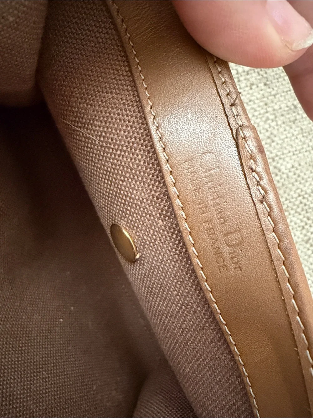Vintage Christian Dior honeycomb coated canvas